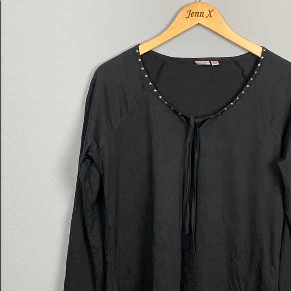 Esprit Black Metal Studded Long Sleeve Blouse - Picture 2 of 7